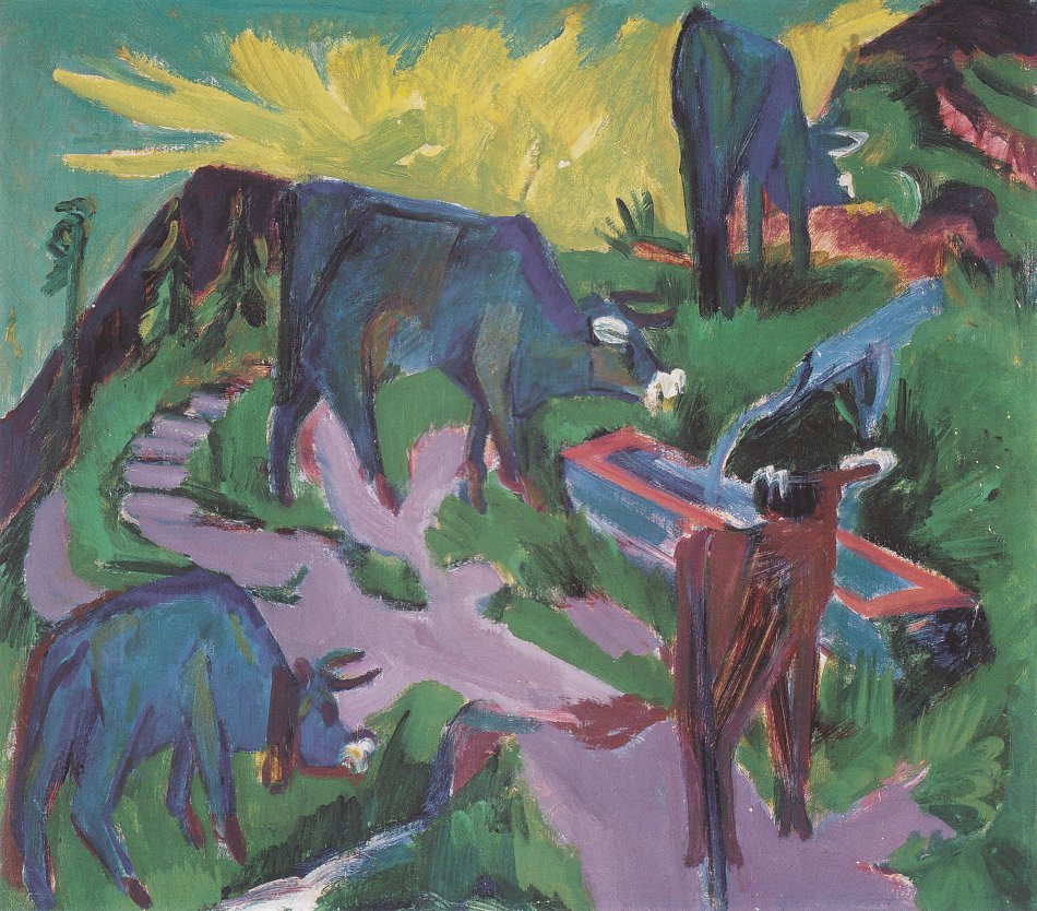 Ernst-Ludwig-Kirchner-Kuehe-bei-Sonnenuntergang_950